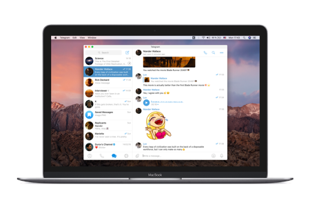 macOS için Telegram ekran görüntüsü